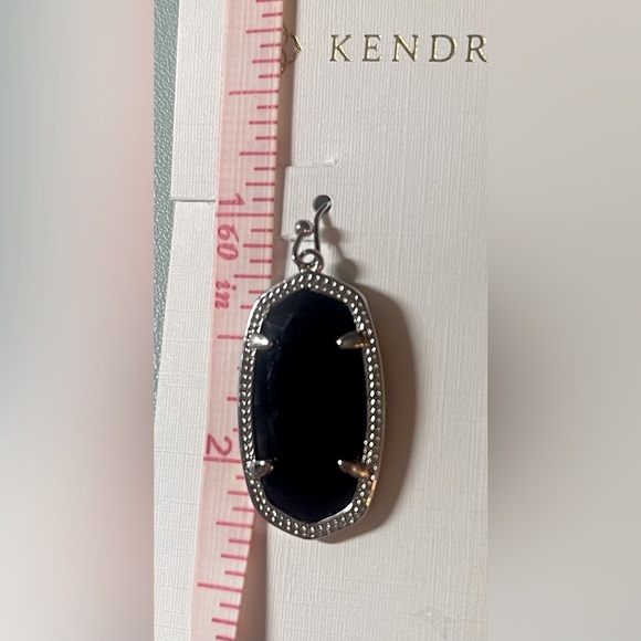 Kendra Scott ‘Elle Silver Drop Earrings in Black Opaque Glass’ brand new - Picture 14 of 14